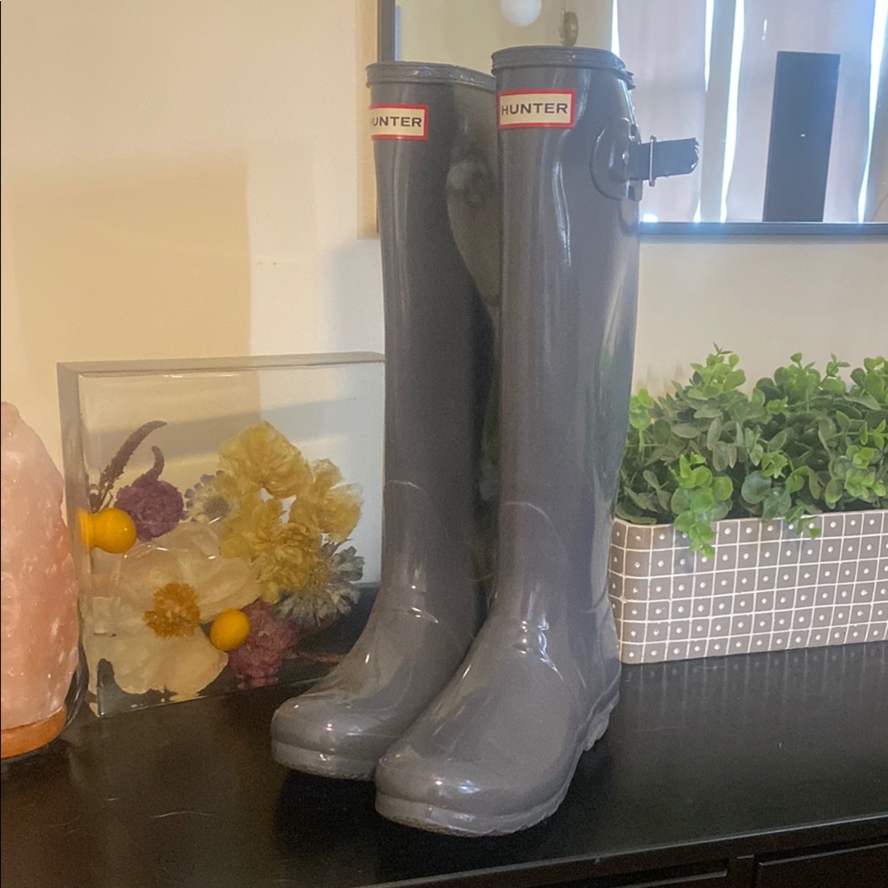 Hunter Gray Tall Rain Boots
